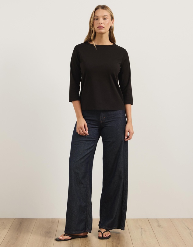 Atmos&Here - Cotton 3/4 Sleeve T-Shirt