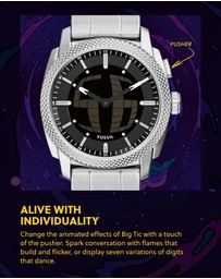 Fossil - Machine Silver Tone Analogue-Digital Watch