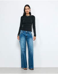 AERE - Eira Ruched Cupro Top