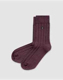 Sockdaily - Amber & Plum 2 Pack Quarter Socks