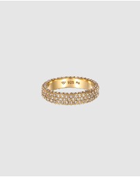 Elli Jewelry - Ring with Stones Crystals 925 Sterling Silver Gold-plated