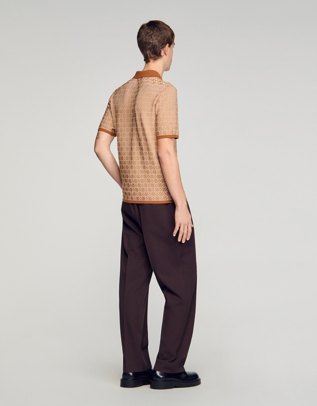 Sandro - Cross Knit Polo Sweater