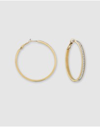 GUESS - Guess Colour My Day Gold Tone Hoop Earrings
