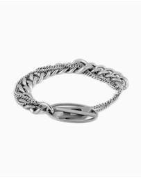 Diesel - Oval D Logo Silver Tone Bracelet