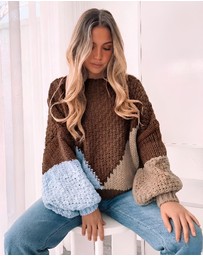 Esther & Co - Maxence Knit - Choc Multi
