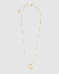 Wanderlust + Co - Heart Gold Locket Necklace