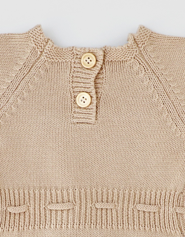 WITH LOVE FOR KIDS - Long Sleeve Knitted Romper - Babies