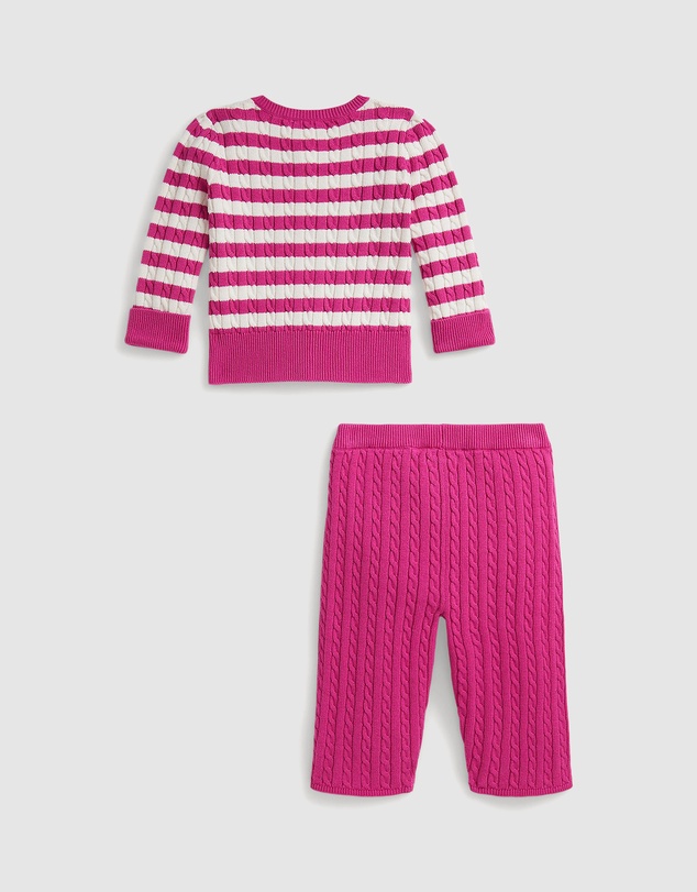 Polo Ralph Lauren - Mini-Cable Cotton Cardigan & Pants Set - Babies