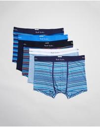 Paul Smith - 5-Pack Stripe and Plain Mixed Boxer Briefs
