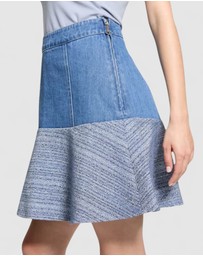 GUESS - Elsie Tweed Mix Denim Skirt