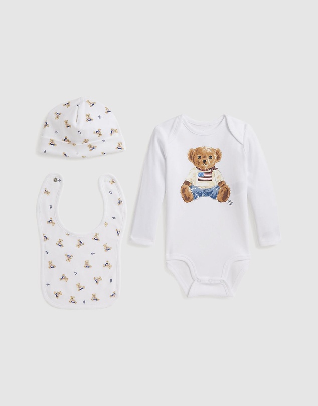 Polo Ralph Lauren - Polo Bear Cotton 3-Piece Gift Set - Babies