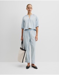 Country Road - Tapered Chambray Pintuck Pant