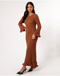 Petal & Pup - Colter Long Sleeve Maxi Dress - Bronze