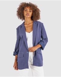 CAMIXA - Jackie Oversized Linen Blazer Jacket