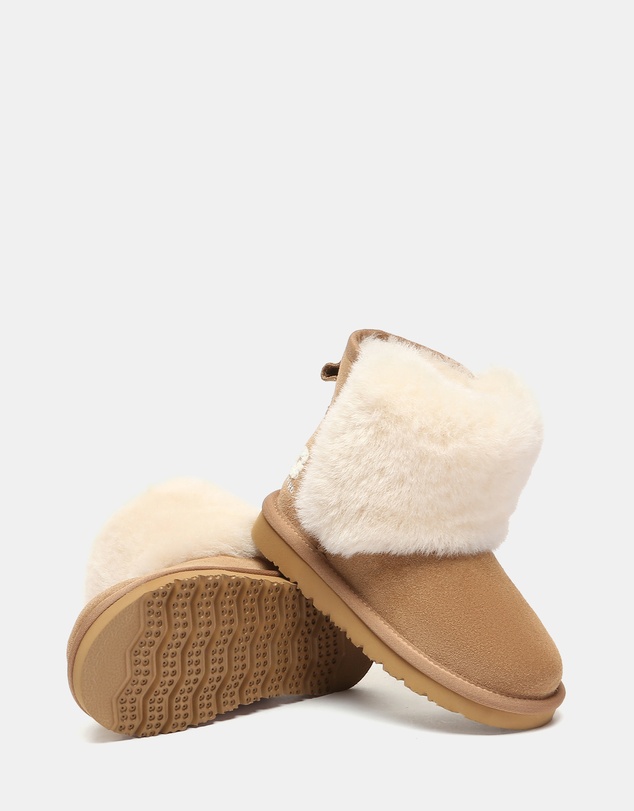 EVERAU - Australian Shepherd Ugg Bambi Kids Cow Suede Upper UGG Boots