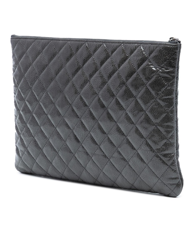 Pre-Loved by Azura Reborn - Pre-Loved Large Quilted Iridescent Patent O Case Clutch