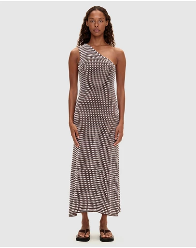 Zulu & Zephyr - Lattice Knit One Shoulder Dress