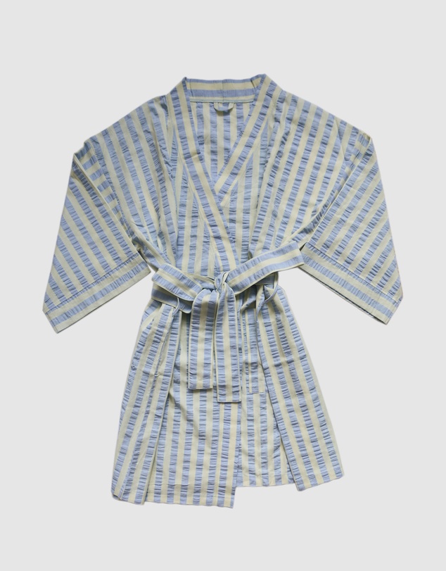Mosey Me - Butter Blue Seersucker Short Robe