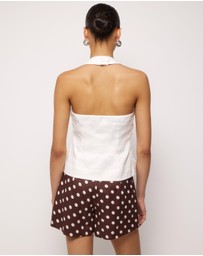 AERE - Tessa Linen Halter Top