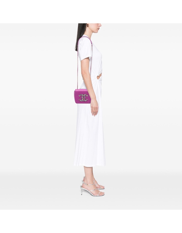 Pre-Loved by Azura Reborn - Pre-Loved Mini Lambskin Giant Crystal CC Flap
