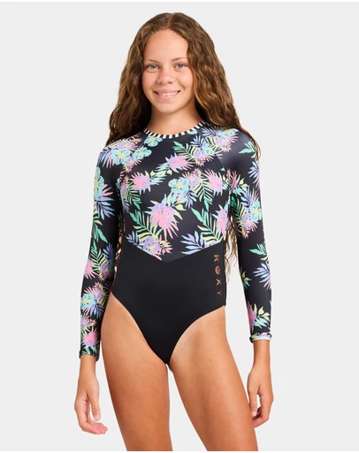 Roxy - Girls 4 to 16 Roxy Active RG Onesie Rash Vest