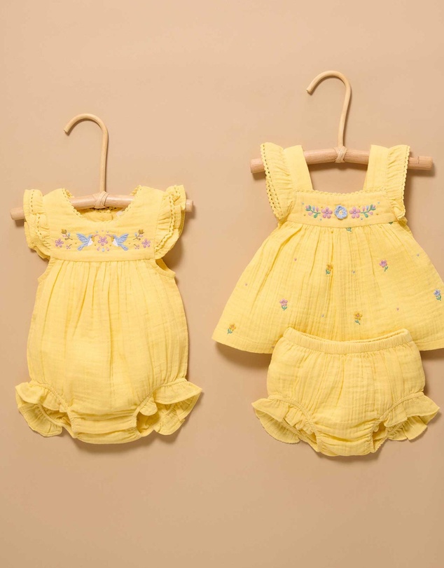 Purebaby - Embroidered Bodysuit -Kids-Babies