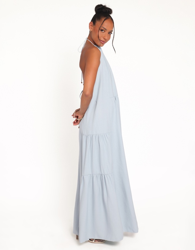 Petal & Pup - Eimear Halterneck Maxi Dress - Blue