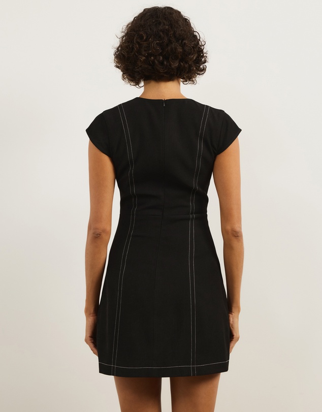 Atmos&Here - Rowan Cap Sleeve V-Neck Mini Dress
