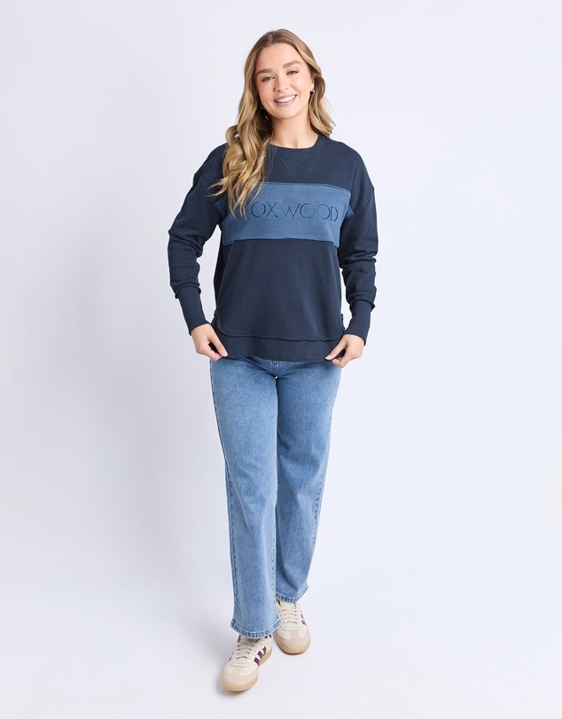 Foxwood - Simplified Tonal Crew Navy