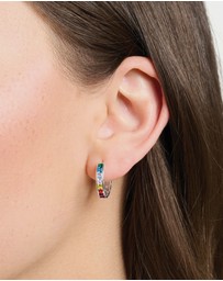 THOMAS SABO - Hoop earrings colourful stones pave silver