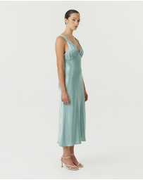 Third Form - Satin Gather Bra Bias Slip Dress