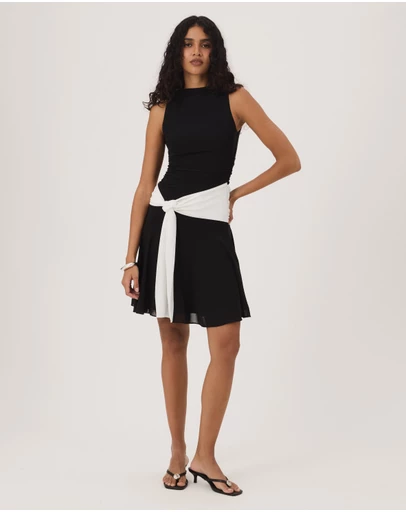 Atmos&Here - Leona Contrast Mesh Mini Dress