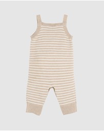 Bebe by Minihaha - Hunter Organic Stripe Knitted Overalls - Babies
