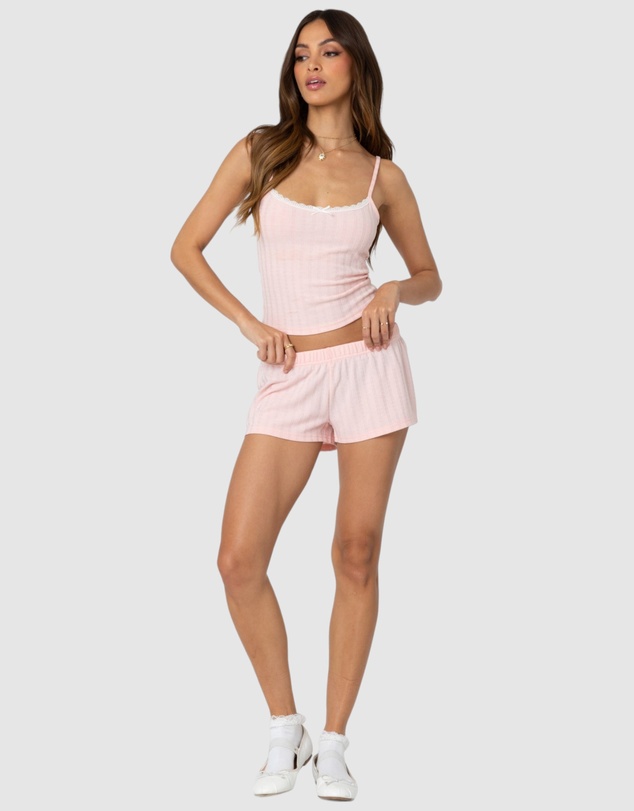 EDIKTED - Irene Low Rise Pointelle Micro Shorts