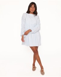 Petal & Pup - Micaela Long Sleeve Mini Dress - Baby Blue
