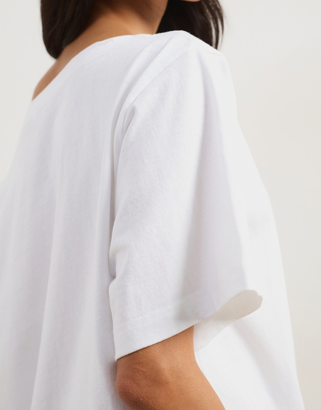 Atmos&Here - Sadie Oversized Cotton Boat Neck T-Shirt