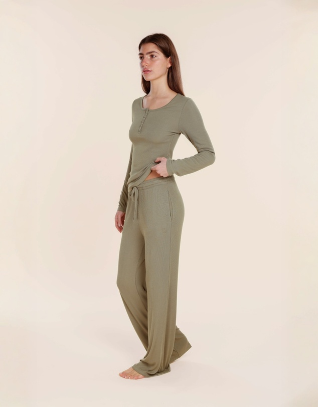Gingerlilly - Lille Ribbed Long Sleeve Henley Top