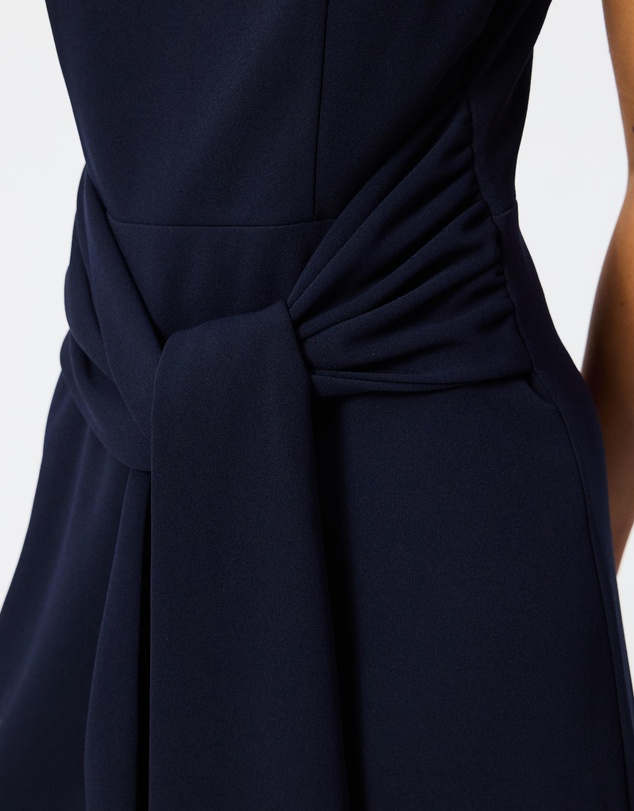 Tussah - Lillian High Neck Tie Waist Midi Dress