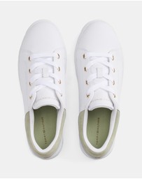 Tommy Hilfiger - Leather Cupsole Sneakers - Women's