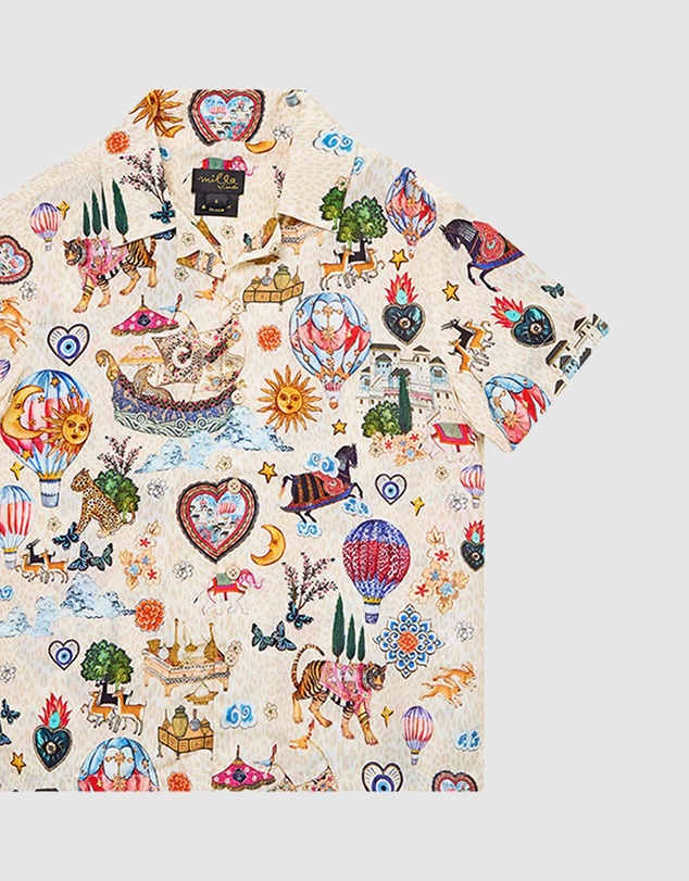 Camilla - Short Sleeve Camp Collared Shirt - Kids-Teens