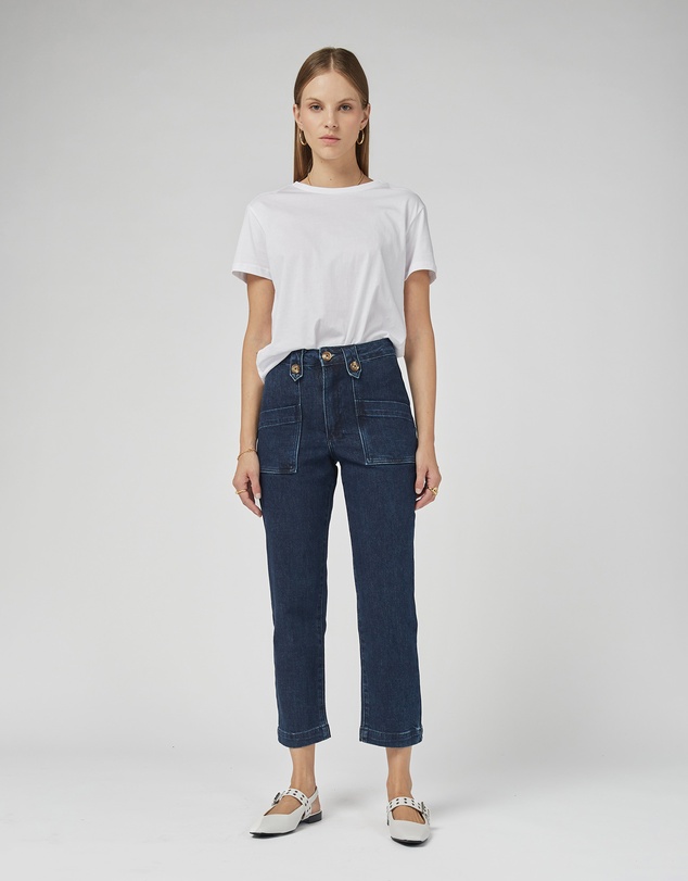 DRICOPER DENIM - Stella Stretch High Waisted Indigo Trousers