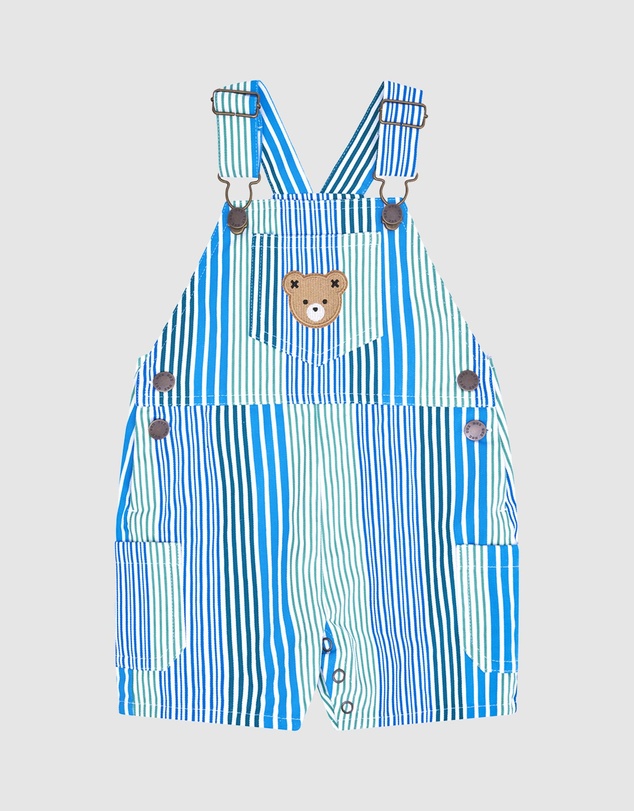 Huxbaby - Beach Club Hux Variegated Stripe Shortalls - Babies-Kids