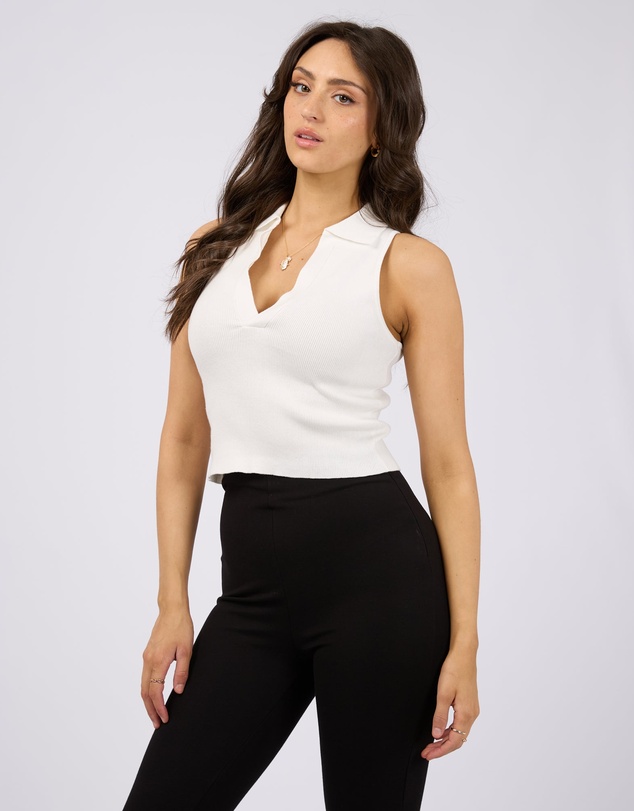 All About Eve - Carrie Knit Top Vintage White