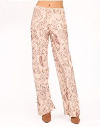 Petal & Pup - Rosalie Satin Pant - Brown Paisley