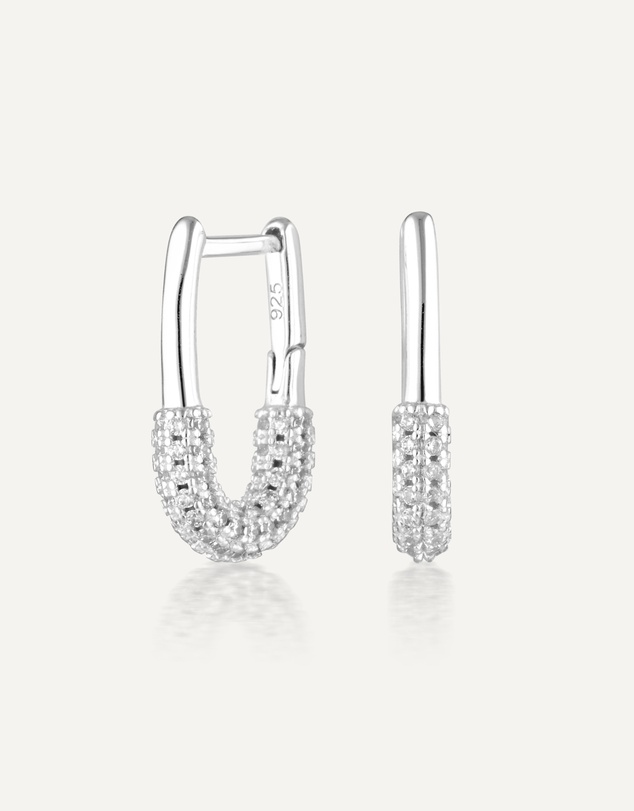 Avant Studio - Honor Huggies Silver Pavé