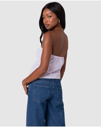 EDIKTED - Augusta Pinstripe Strapless Top