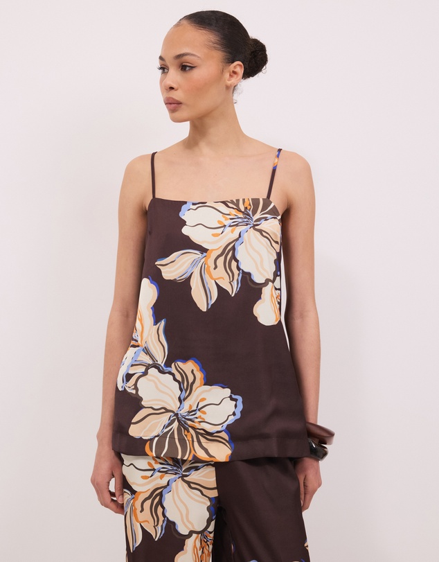 Calli - Ivy Floral Print Satin Top