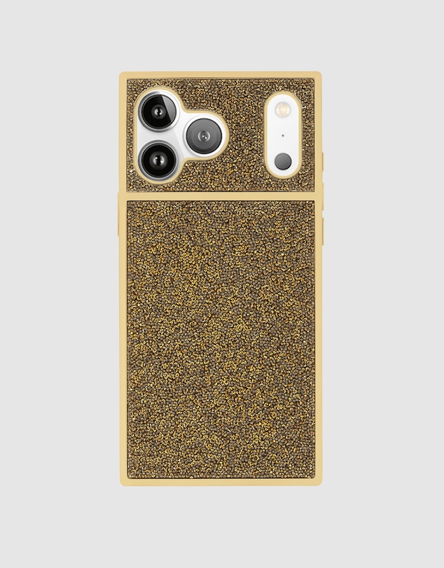 Flaunt - Flaunt Square Elegance Gold Crystal MagSafe Case for iPhone 18 Pro Max / 17 Pro Max