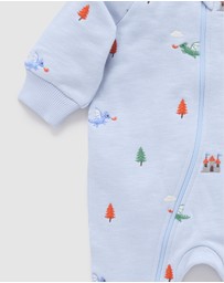 Purebaby - Embroidered Fleece Growsuit -Kids-Babies