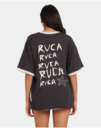 RVCA - Womens Dani Miller Oversized Ringer Oversized T-Shirt